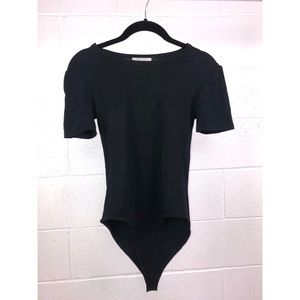 ZARA TRAFALUC black three quarter sleeve bodysuit
